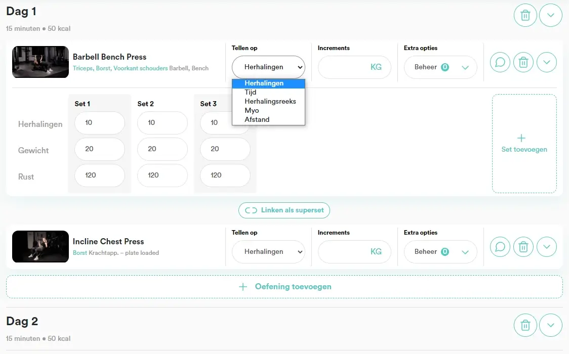 Stel eenvoudig persoonlijke trainingsschema's op