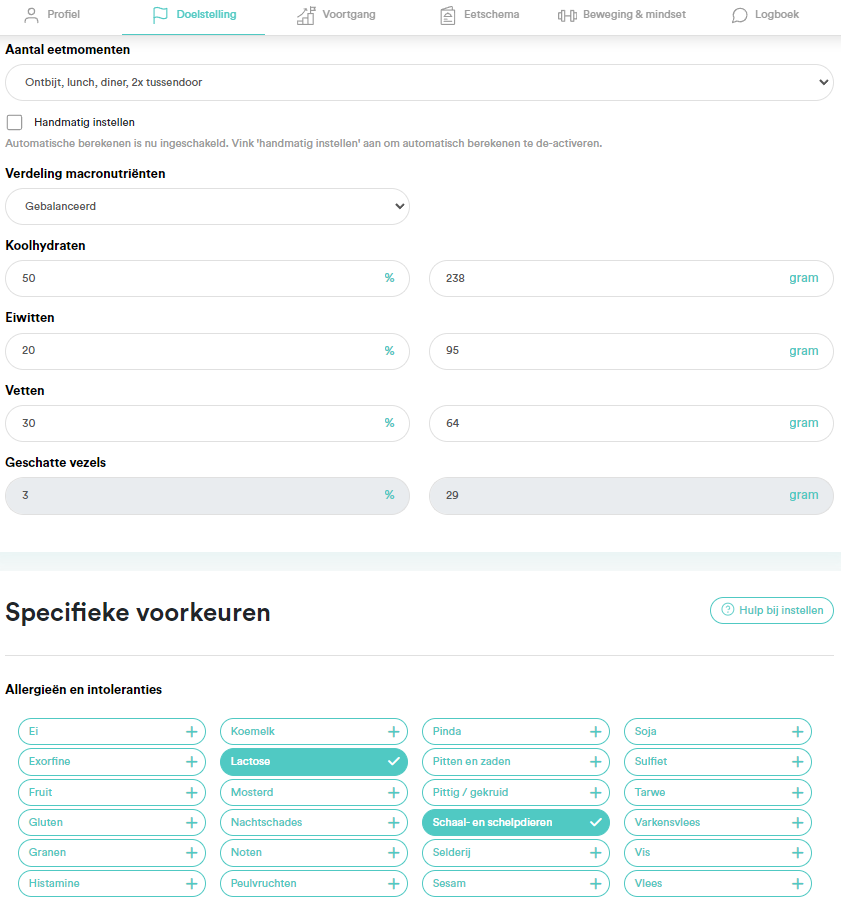Nog nooit zo snel een voedingsschema klaar!